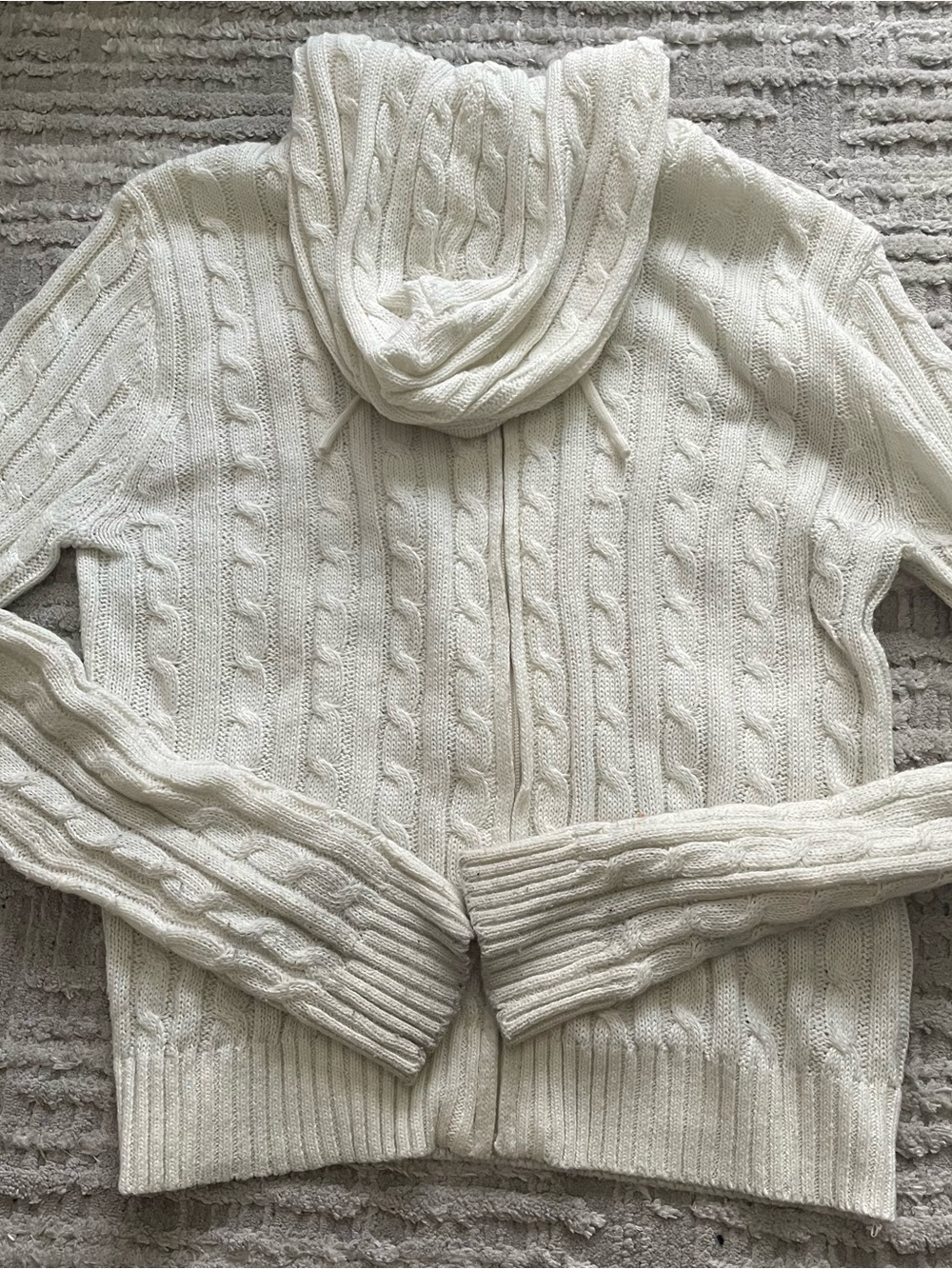 Love Tree Cream Cable Knit Hooded Cardigan